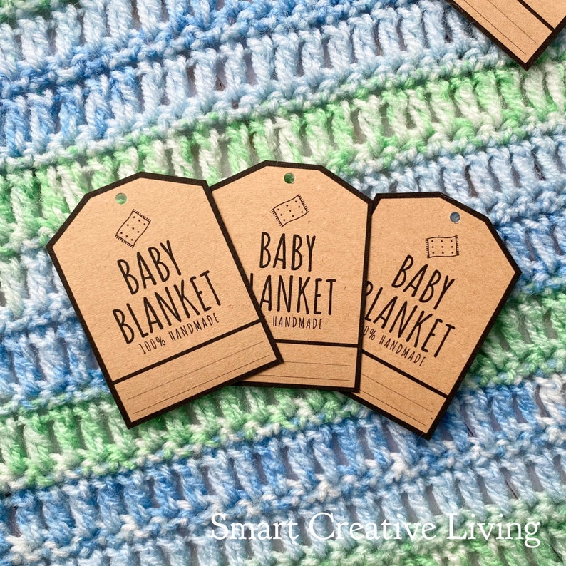 PRINTABLE Baby Blanket Tags Price Labels for Crocheted or Knit Handmade