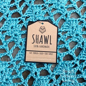 PRINTABLE Shawl Tags - Price Labels for Handmade Crocheted or Knit Handmade Shawls - Downloadable PDF
