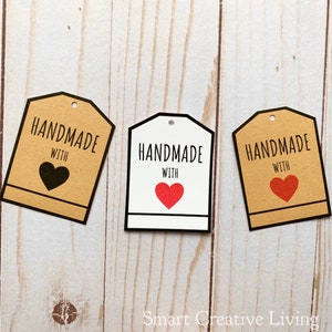 IMPRIMÍVEL Feito à mão com etiquetas de amor - Etiquetas de preços para itens artesanais - DUAS cores incluídas! - PDF para download