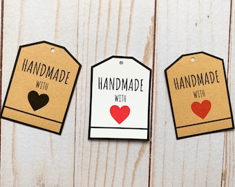 Printable Handmade With Love Tags – Price Labels, Two Colors (PDF Download)