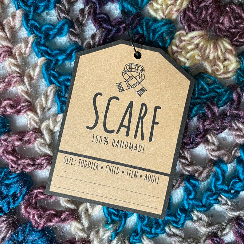 PRINTABLE Scarf Tags Labels for Crochet or Knit Scarves Etsy