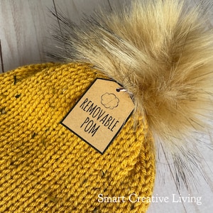 PRINTABLE Removable Pom Tags - Price Labels for Crochet or Knit Handmade Hats - Downloadable PDF