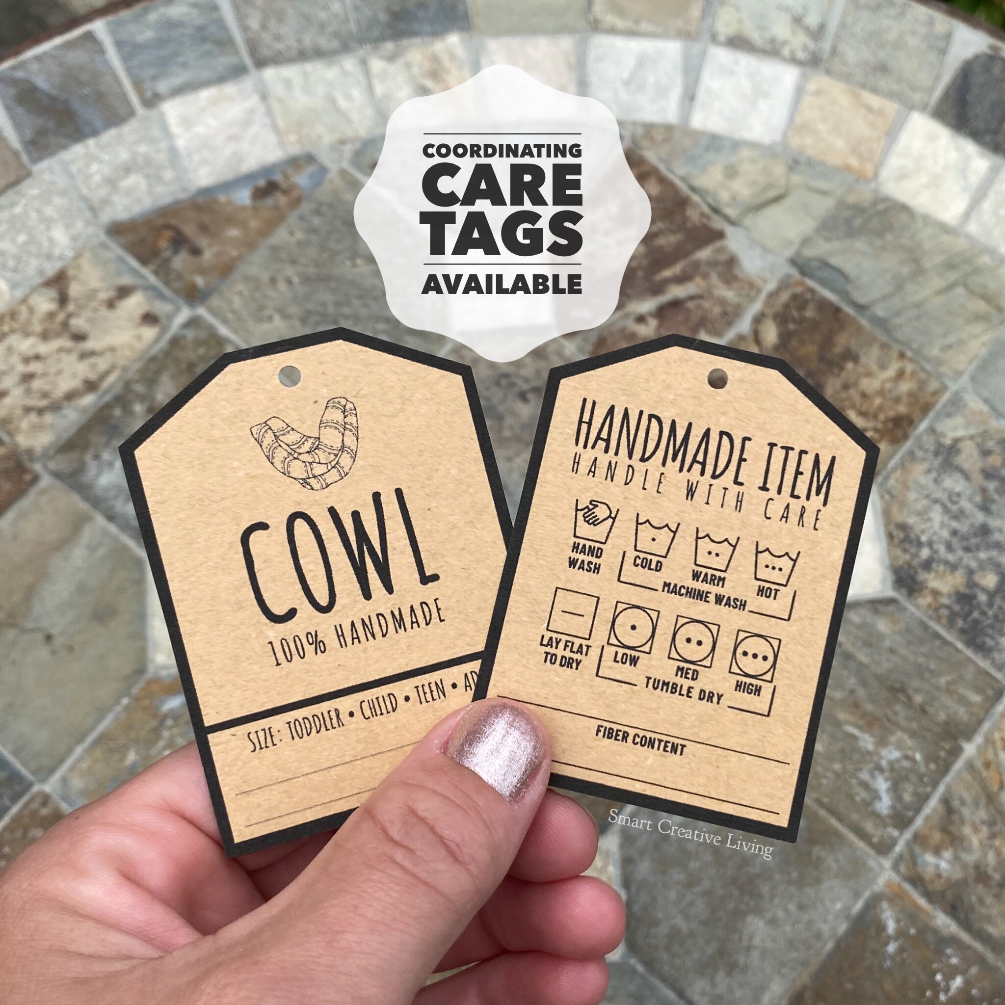 PRINTABLE Cowl Tags Price Labels for Crocheted or Knit Handmade Cowls