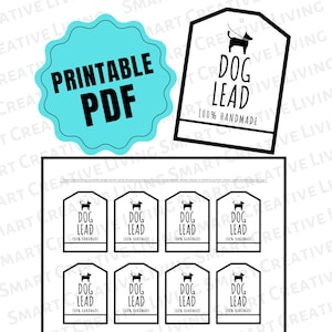 PRINTABLE Dog Lead Tags - Price Labels for Handmade Dog Leash - Downloadable PDF