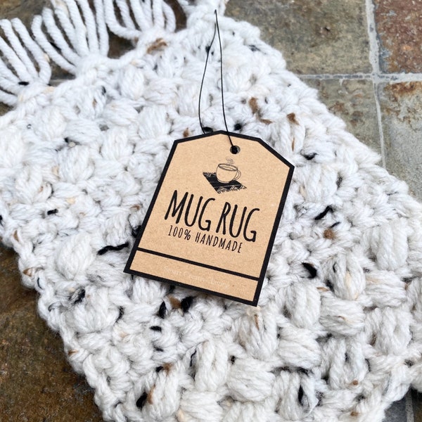 PRINTABLE Mug Rug Tags - Price Labels for Crocheted or Knit Mug Coasters - Downloadable PDF