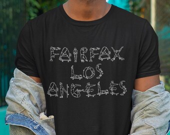 Fairfax Los Angeles Tee | Short-Sleeve Unisex T-Shirt Skateboarding Skateboarder Black White Drawing Streetwear Crewneck Gildan Softstyle