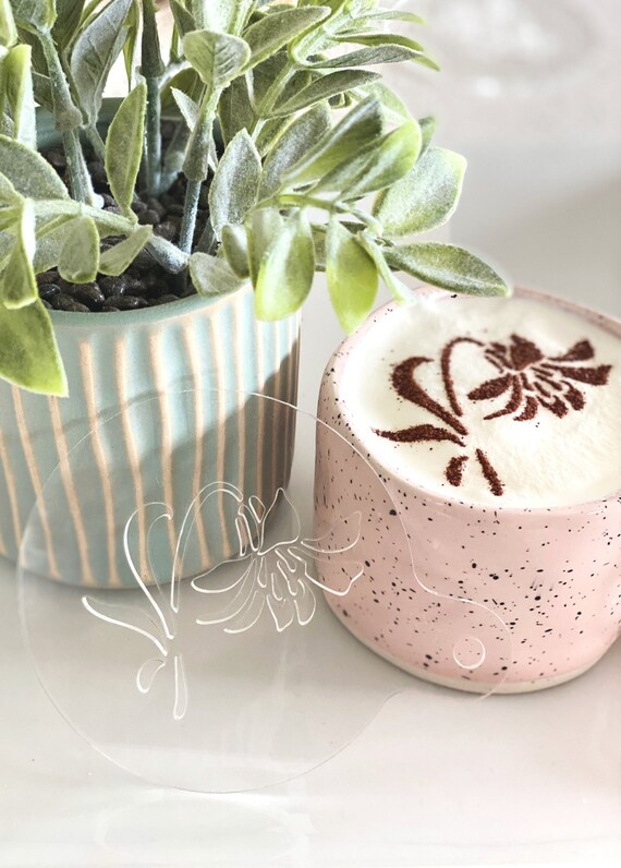 Rose Coffee Art Stencil // Flower Latte Art // Coffee Art Stencil // Latte  Art