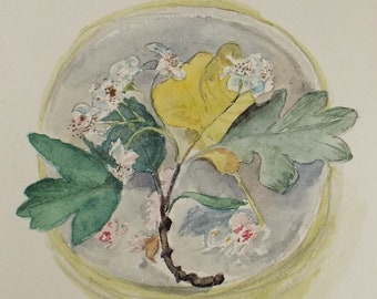 オリジナル水彩画「花の習作」、作者不明、1950 年代頃 - Etsy 日本