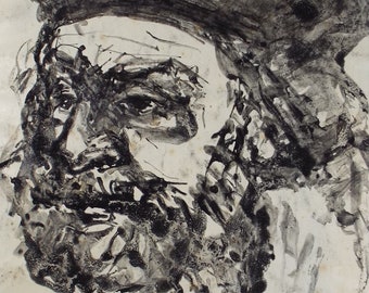 Original Ink & wash, 'Portrait Study', Leslie Duxbury ARCA (1921-2001), Circa 1950's