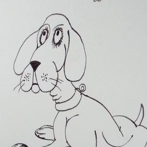 Original Pen and ink, &#39;Dog&#39;, circa 1970&#39;s, Herbert Scheurich (German)
