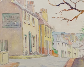 Original Watercolour, 'Street Scene', Circa 1900,Artist Unknown