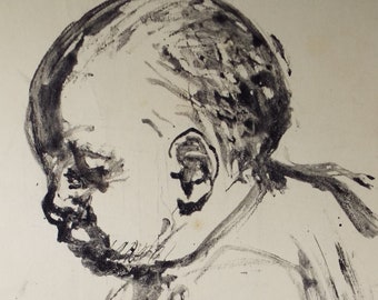 Original Ink & wash, 'Baby Study', Leslie Duxbury ARCA (1921-2001), Circa 1970's