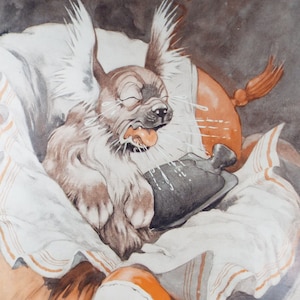 Bonzo the Dog - G. E Studdy, 'A-Tish-Oo!', Vintage 1920's Print, Large in size, Published by 'The Sketch' magazine