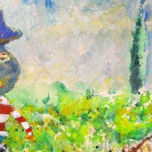 Original Watercolour & Gouache, &#39;Partially Concealed Figure&#39;, 1990s, Reginald Flint  (20th Century)