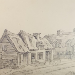 Original Pencil Drawing, &#39;Country Cottage&#39;, mid 19th century, artist unknown
