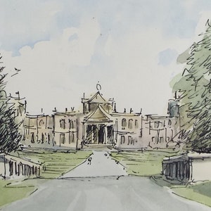 Original Pen & Watercolour,&#39;Country House&#39;, Circa 1980&#39;s, Artist Unknown