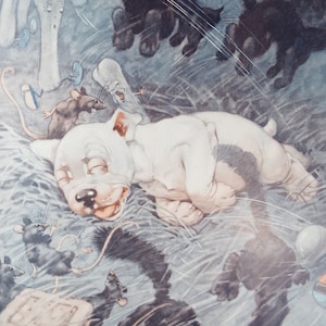 Bonzo the Dog - G. E Studdy, 'As stuff as dreams are made on', Vintage 1920's Print, Large in size, Published by 'The Sketch' magazine