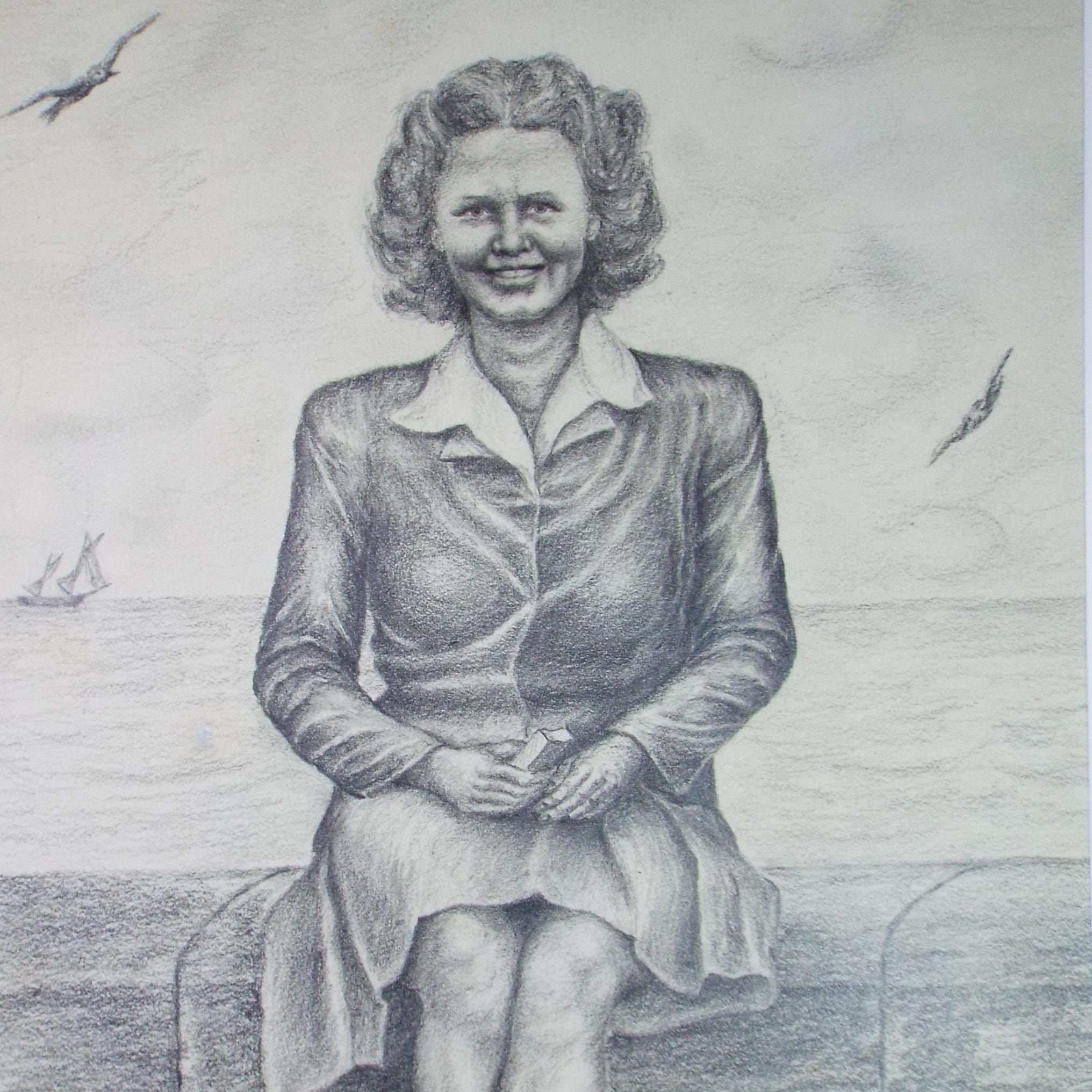 1940s Drawing Woman - Etsy