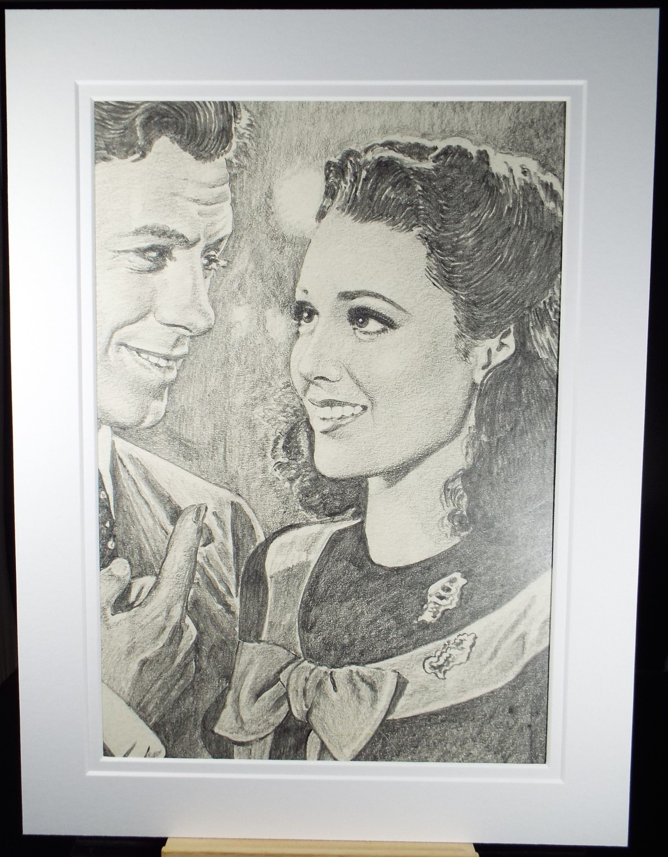 Michael Rennie Signed Original Pencil Drawing 'michael Rennie and Linda - Etsy
