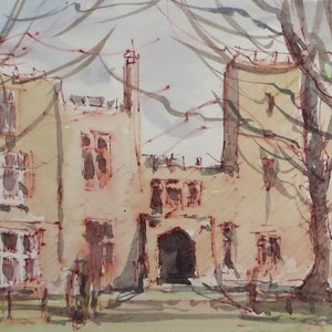 Original Pen & Watercolour,&#39;Country House&#39;, Circa 1980&#39;s, Artist Unknown