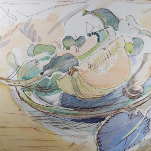 Original Watercolour, &#39;Still Life of Melon&#39;, Circa 1990&#39;s, Artist Unknown
