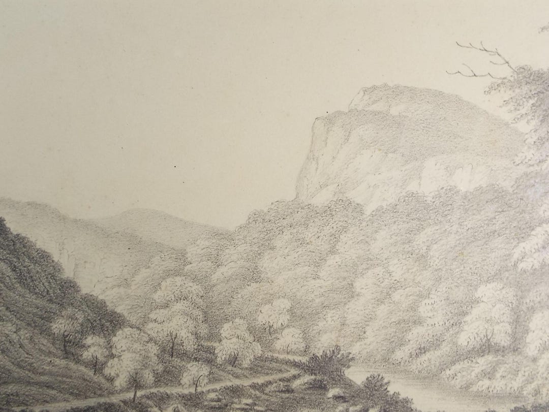 Original Pencil Drawing,'high-tor, Matlock', Dated 1818, Artist