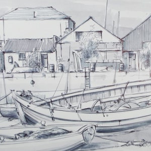 Original Watercolour & Ink, &#39;Teignmouth, Circa 1990&#39;s, Artist Unknown