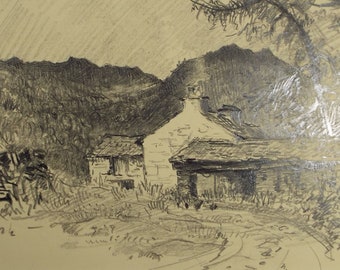 Original Pencil Drawing, 'Borrowdale', Circa 1920's, Nan C. Livingstone (1876-1952)