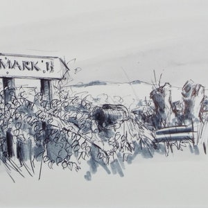 Original Watercolour & Ink, 'Mark, Somerset', Dated 1994, Artist Unknown
