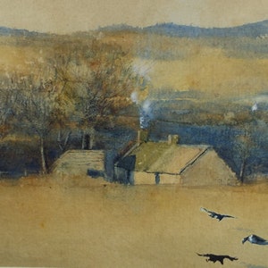 Original Watercolour, &#39;The Homestead&#39;, Early 20th Century, Artist Unknown