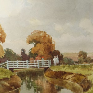 Original Watercolour, &#39;Bridge over the River&#39;, Mid 20th Century, T.R Ellingham