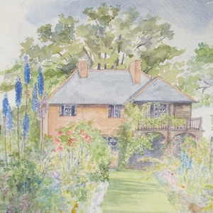 Original Watercolour, &#39;Suburban Cottage Garden&#39;, Mid 20th Century, Artist Unknown