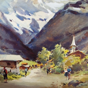 Original Watercolour, &#39;In the Tyrol&#39;, 1968, Frank Duffield  (1901-1982)