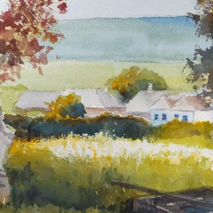 Original Watercolour on Paper, 'Country House in a Landscape', Paul Winby, Circa 1990's