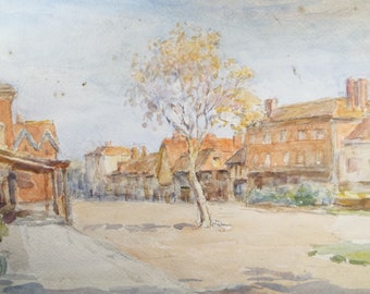 Original Watercolour, 'Street Scene', Circa 1950's, C R Chase (1898-1988)