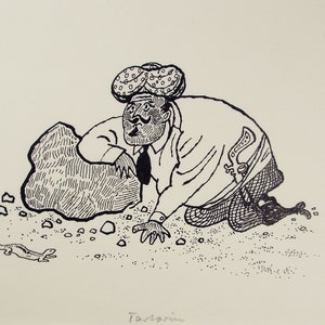 Pen and ink, &#39;Parched&#39;, 1970&#39;s, Herbert Scheurich (German)