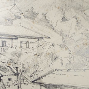 Original Pencil Drawing, &#39;Mieders Austria&#39;, Dated 1956, Douglas Pittuck (1911-1993)