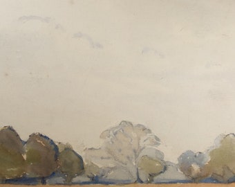 Original Watercolour,'Park Landscape', circa 1990, Mariota Bosanquet (1923-2022)