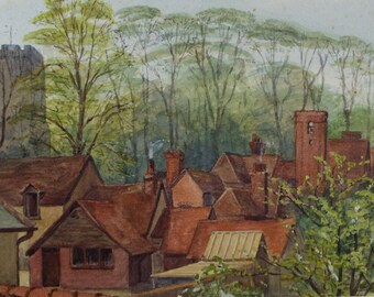 Original Watercolour, 'Sonning on Thames', dated 1883,Artist Unknown