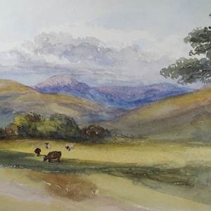 Original Watercolour, &#39;Pastoral Landscape with Cattle &#39;, c1920&#39;s, Unknown Artist
