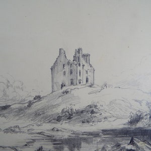 Original Pencil Drawing,  &#39;Fenton Tower&#39;, Dated 1928, Nan C. Livingstone (1876-1952)