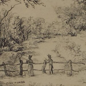 Original Pen and ink drawing, &#39;Fishponds, Hastings&#39;, circa 1850&#39;s, Artist Unknown