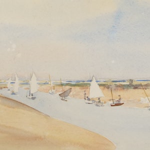Original Watercolour, &#39;Sailing Dinghies&#39;, circa 1950&#39;s, Hilda Burford (1887-1957)