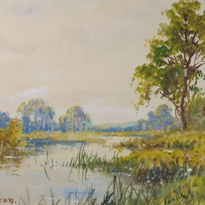 Original Watercolour, &#39;Cottage by the River&#39;, Dated 1912, L Totherick