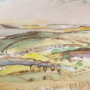 Original Pastel, &#39;Hilly Fields&#39;, c1980&#39;s, Artist Unknown