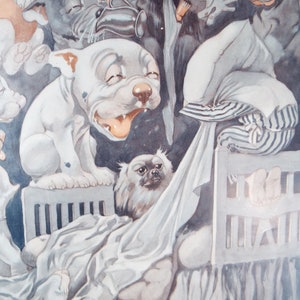 Bonzo the Dog - G. E Studdy, 'Studdy's Nightmare', Vintage 1920's Print, Large in size, Published by 'The Sketch' magazine