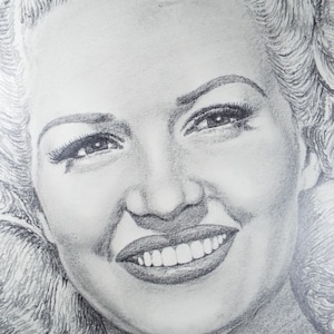 Original Pencil Drawing, &#39;Betty Grable&#39;, Albert Leonard, Mid 20th Century