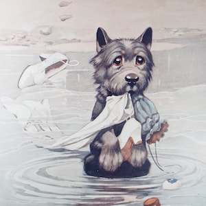 Bonzo the Dog - G. E Studdy, 'The Faithful Heart', Vintage 1920's Print, Large in size, Published by 'The Sketch' magazine