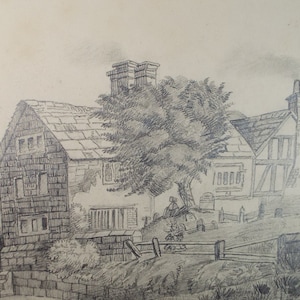 Original Pencil Drawing, &#39;Country Cottage&#39;, mid 19th century, artist unknown