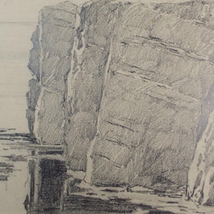 Original Pencil Drawing, &#39;Helgoland&#39;, dated 1904, Hans Von Heider (1867-1952)